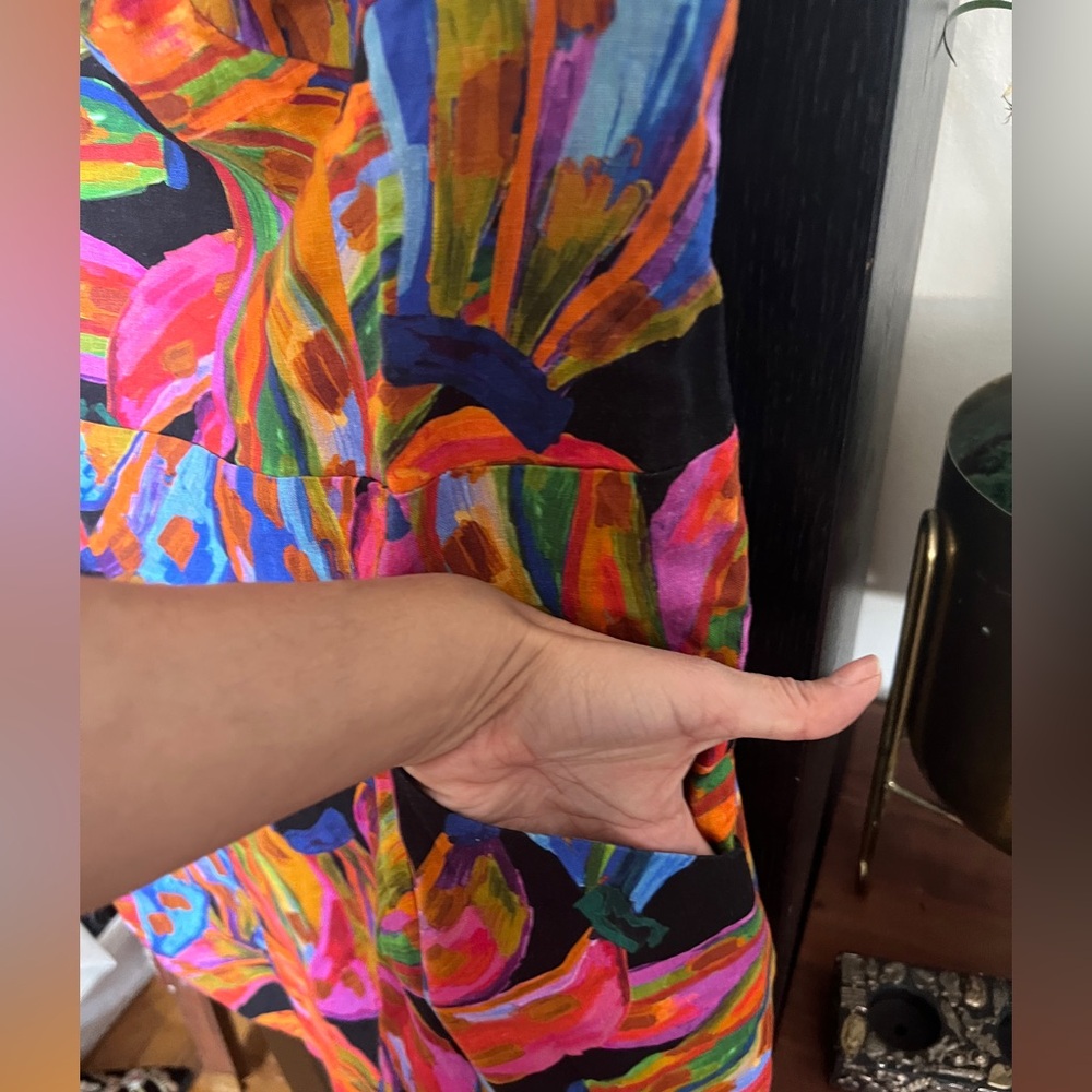 Farm Rio Colorful Abstract Banana Women's Dress - Picture 6 of 10